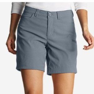 NWT Eddie Bauer Gray Rainier Curvy Fit UPF 50+ Active Shorts - Size 16